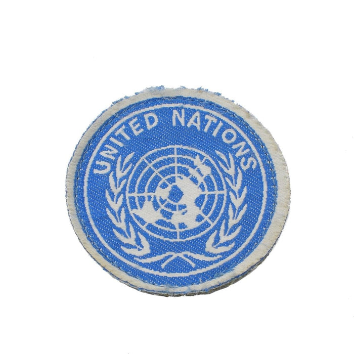 Toppa ad anello delle Nazioni Unite toppa rotonda in velcro con marchio esterno blu bianco