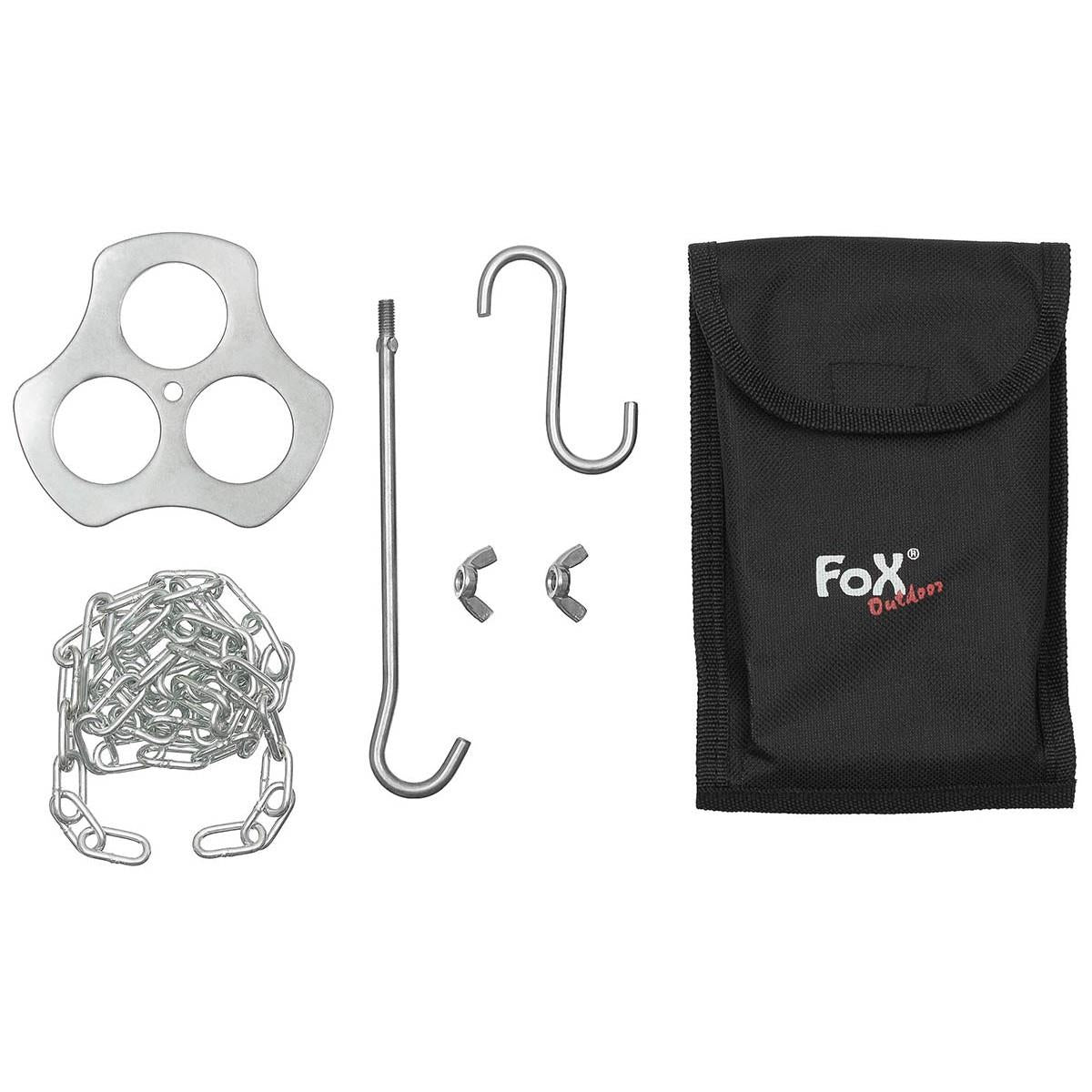 MFH Camping Trippiede Pold Pt Pont Chain Calco di cottura all'aperto portatile