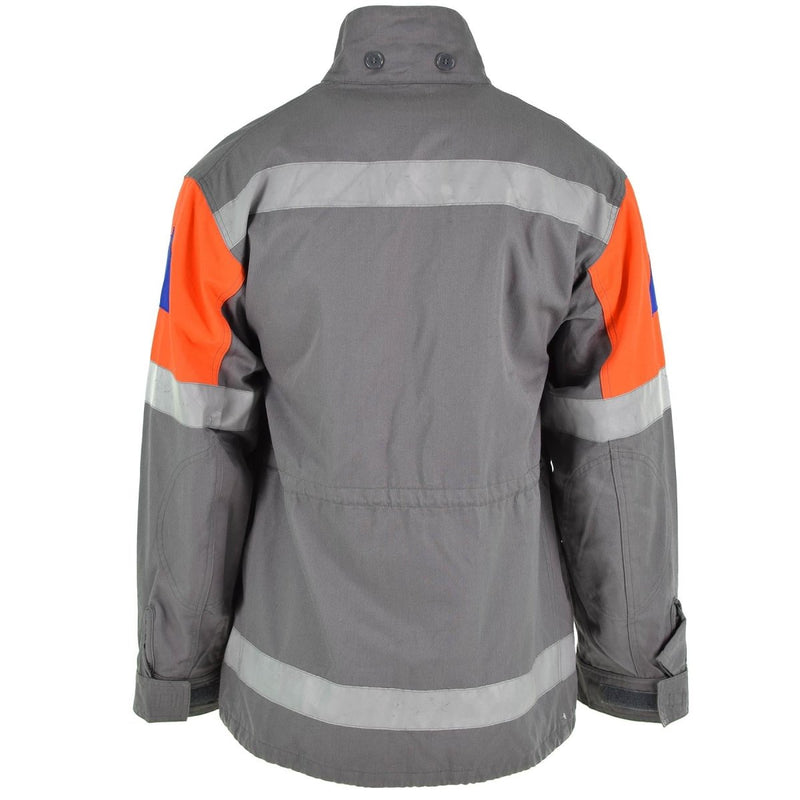 Original Czech army jacket CZ civil defense grey field surplus reflective band