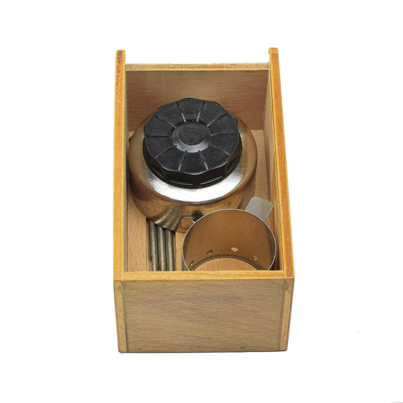 Original Czech Military compact stove set vintage mini liquid fuel burner lightweight alcohol wooden box