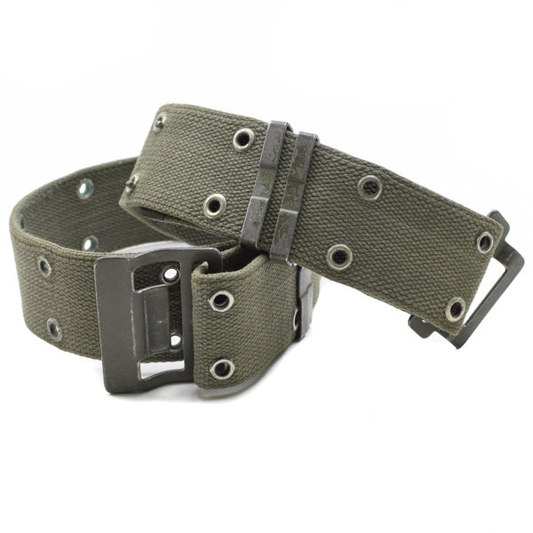 Original French army navy webbing belt Famas Olive OD web France Military adjustable
